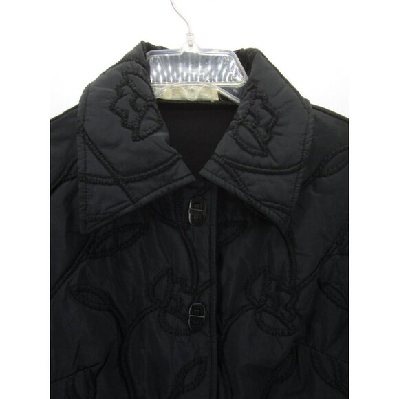 Rayure Paris Jacket Medium Embroidered Floral Quilted Toggle FR 38 - Picture 2 of 10